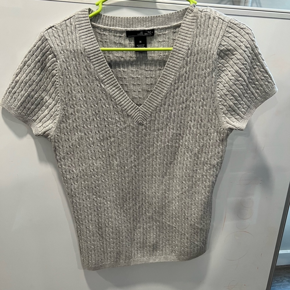 Cropped V Neck Sweater
